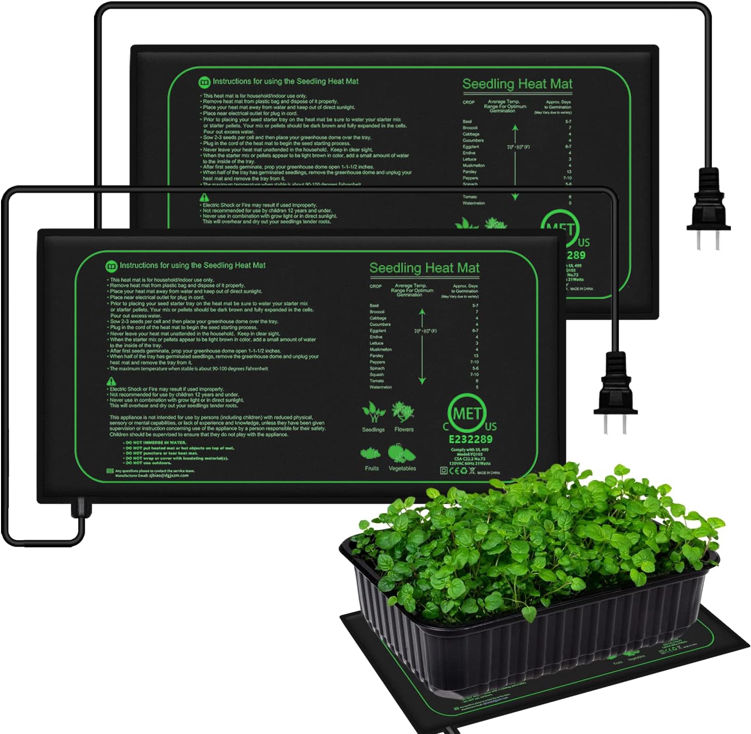 Seedling Heat Mat - Tapete de calor para mudas, 10/25/50cm,
